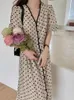 Casual Kleider Sommer Frauen Kleid Hemd Lange Abend Weibliche Vintage Maxi Party Oversize Strand Frau Elegante Prom Dot