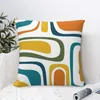 Pillow Palm Springs Retro Midcentury Modern Abstract Pattern In Moroccan Teal Mustard Orange Olive And White Throw