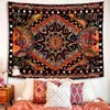 Tapestries Orange Sun and Moon Tapestry Wall Hanging Indie Hippie Mandala جمالية رائعة لغرفة النوم غرفة المعيشة 231023