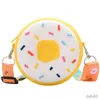 Handväskor Söt tecknad Donut Girls Crossbody Bag Silica Design Barn Små runda axlar Kids Mini Coin Purse Handväskor
