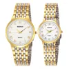 Horloges Luxe Gouden Paar Horloges Dames Heren Roestvrij Staal Analoog Quartz Liefhebbers 2023 Fake