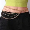 Belts Accessories Harajuku Jeans Pants Gothic Keychains Heavy Duty Waist Hook Link Coil Multilayered Rhinestone Chain