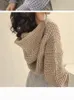 Cardigan en tricot pour femme, pull coréen Chic, automne et hiver, capuche, vêtements d'extérieur, aiguille épaisse, revers sur coupe ajustée