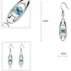 Dangle Earrings Boho Female Crystal Blue Rose Red Purple Drop Silver Color Zircon Stone Small Round For Women