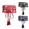 Kemerler Zarif Kadın Kimono Japon El Embroidered Bel Band Geniş Kemer Çat Tie Wrap Bel Bandı Dropship için
