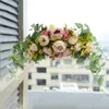 Decorative Flowers Artificial Wedding Arch Decoration Simulation Flower Wreath Door Hair Silk Wall Hanging