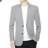 Mäns kostymer 2023 Spring Mens Blazer Jacket Top Quality Casual Button Suit Korean Fashion Slim Fit Banket Dress Coat D74