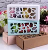 6 Colors Macaron Packaging Boxes Hollow Chocolate Cookies Pastry Box Cake Candy Paper Boxes