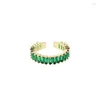 Fedi nuziali Fascia di lusso Smeraldo Cubic Zirconia Fidanzamento per le donne Moda Marchesa Anello di cristallo Regalo di gioielli per feste