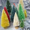 Juldekorationer 8st Artificial Mini Christmas Pine Tree Muliti Size Colorful Trees for Xmas Home Desktop Ornament Noel Party Table Decoration 231023