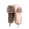 Berets Inverno Homens PU Natural Rex Fur Bomber Chapéus Frio Russo Mulheres Quentes Real Pele De Carneiro Chapéu Masculino Caps