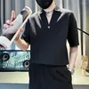 メンズカジュアルシャツ2023ファッション韓国語バージョン通気性夏のスリム半袖シャツトレンドソリッドカラーガイ