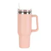 Light Purple Pink 40oz Occslsbly مع مقبض Tumblers معزول أغطية القش القهوة المصنوعة من الفولاذ المقاوم للصدأ طرز كؤوس جاهزة للشحن في المخزون