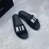 pantofola di design donna piscina scivolo gomma lusso uomo lettere piatto mulo scarpe nastri grande tomaia slip-on tacco alto sandl in pelle Princetown