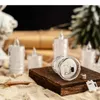 Candele Lampada di cristallo LED senza fiamma con candeliere trasparente Realistico a batteria per la decorazione della tavola di Natale di nozze 231023