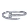 Браслет для ногтей с винтами-манжетами Стильный женский браслет с мультикристаллами из стерлингового серебра 925 пробы