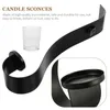 Candle Holders 2Pcs Wall Holder Sconce With Glass Hurricanes Mounted For Home Fireplace Pathway