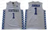 CUSTOM NCAA Kentucky Wildcats 0 Fox 11 John Wall Devin Booker Tyler Herro 12 Karl-Anthony Towns Royal White University Stitched Jerseys Good