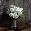 Flores de casamento 2023 chegada puro branco traça orquídea alta simulação buquê de flores tulipa ramo de boda novia