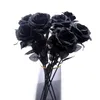 Dekorativa blommor 5/10/20st Black Silk Artificial Rose Flower Halloween Gothic Wedding Home Party Fake Decor