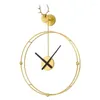 Wandklokken Vintage Spanje Grote Wijzers Moderne Stille Horloges LED Licht Badkamer Goud Ronde Duvar Saati Home Decor YX50WC