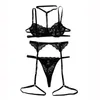 Bras Sets Bras Sets Sexy Erotic Lingerie Women Bra Garters Thongs Patchwork See Through Set Underwear Porn Costumes