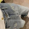 Miui toppkläder kvinnors jeans jeans kvinnliga kvinnor klocka botten denim byxor midja mode blå slacks byxor design tröjor