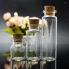 Bouteilles 50 pièces/lot étudiant souhaitant bouteille mode verre Transparent rétro liège Vase décoration de la maison Mini décorations cadeau E111