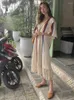 Casual Kleider Sommer Frauen Kleid Lange Abend Weibliche Vintage Maxi Party Oversize Strand Frau Elegante Prom Streifen Quaste