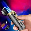 Isqueiros 2023New Luxo Charuto Isqueiro Tocha Metal Straight Jet Butano Fumar Acessórios Cool Punch Presentes Masculinos