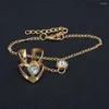 Charme Armbänder Vintage Gold Farbe Big Zirkon Armband Ring Handgelenk Kette Schmuck Mode Hand Zurück Armreifen Weibliche Frauen Pfeil