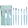 Makeup Brushes Sdatter 8 PCS Mini Travel Portable Soft Set Eye Shadow Foundation Powder Eyelash Lip Concealer