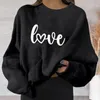 Dameshoodies Dames Winter Oversized hoodless sweatshirts Sweatshirt Letterprint Trui Losse ronde hals Moletom