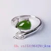 Cluster-Ringe, grüne Jade-Blume, natürlicher Schmuck, Talismane, Damen-Accessoires, verstellbarer Ring, Charms, 925er Silber, Geschenke, Luxus-Amulette, echt