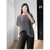 Women's T Shirts Miyake T-shirt Summer 2023 High-end Pleated Loose Large Yards Thin Bat Sleeve Round Neck Pullover Tops