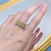 Bagues de cluster Printemps Qiaoer Luxe 925 Sterling Argent Citrine Haute Carbone Diamant Gemstone Bohême Bague Pour Femmes Bijoux Cadeau