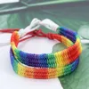 Rainbow Rope Armband Hand Woven Friendship Armband Justerbar VSCO Girl Colorful Bohemian Lucky Armband Bangles Jewelry for Girls, VSCO Friendship Bohemian