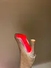Designer Schoenen Hetzelfde model Laarzen met rode zolen Schoenen mode Dames leer diamant kristal Eleonor laarzen luxe rits Knielaarzen met hoge hakken Maat 35-41