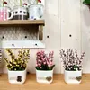 Flores decorativas zakka série pastoral pequeno bonsai planta artificial falso para desktop mini decoração casa quarto micro paisagem decoração