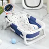 Bathing Tubs Seats Folding Baby Bath Tub Portable Shower With Temperature Sensing Non slip Cushion born Bathtub Safe Kids 231021