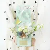 Gift Wrap 5pcs Waterproof Paper Packing Bag Florist Fresh Flower Carrier Portable Foldable Bouquet Bags For Mother's Day