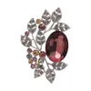 Brooches Large Crystal Brooch Plant Flower Female Retro Atmosphere Luxury Rhinestone Corsage Banquet Daily Jewelry Gifts