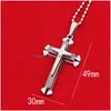 Pendentif Colliers Mode Femmes Hommes En Acier Inoxydable Croix Pendentifs Collier Chaîne Titane Relius Bijoux Latin Noël Punk Classe Dhwjk