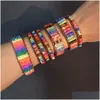 Perlen Großhandel Böhmen Drei Schichten Platz Sieben Chakra Stränge Kaiser Naturstein Perlen Handgewebte Armband Zubehör Drop Del Dhke7