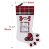 Dog Paw Christmas Stocking Socks Christmas Tree Ornament Strumpor med fotorhållare Hem Julfestdekorationer levererar BH4042