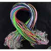 Chains 2Mm Mix Colors Wax Leather Snake Necklace Chain 45Cmadd5Cm Cord String Rope Wire Extender With Lobster Clasp Diy Fashion Jewelr Dhyuc