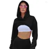 Dames Hoodies Xingqing Crop Hoodie Y2k Kleding Dames Casual Effen Kleur Lange mouw Sweatshirt Trui Tops Lente Herfst