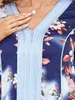 Etnische kleding bescheiden moslim Marokkaanse Jalabiya Dubai Arabische bloemen lange jurk losse casual islamitische vrouwen Corban Eid Al Adha 2023