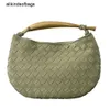 Bottegaaveneta Sardine Bag Woven 2024 Spring Summer New Cowhide Niche Design Metal Half Moon Tooth Handbag