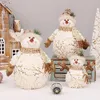 Juldekorationer 60 50 26 cm Big Size Dolls Decoration Short Plush Printe Santa Claus Snowman Doll för trädprydnader Figur 231023